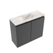 MONDIAZ TURE-DLUX Meuble de toilette 60cm Dark Grey. EDEN lavabo Frappe position milieu. Sans trou de robinet. SW1102709