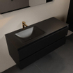 Mondiaz AIVY Ensemble de meuble - 120x45x50cm - 1 trou de robinet - 1 vasque Urban Solid surface - Gauche - 2 tiroirs - sans miroir - MDF Urban SW892265