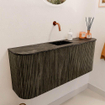 Mondiaz JOYA-DLUX 103.2cm toiletmeubel - ronding links en rechts kleur Shadow - Wastafel FAYE positie Midden Zonder kraangat kleur Lava. SW1422893