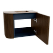 Mondiaz JOYA-DLUX 51.6cm toiletmeubel - ronding links kleur Walnut - Wastafel FAYE positie Rechts 1 kraangat kleur Saba. SW1424669