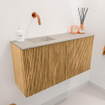 Mondiaz JOYA-DLUX 80cm toiletmeubel - kleur Oak - Wastafel FAYE positie Links Zonder kraangat kleur Opalo. SW1422108