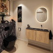 MONDIAZ TURE-DLUX Meuble toilette - 100cm - Washed Oak - EDEN - vasque Lava - position droite - sans trou de robinet SW1104113
