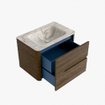 Mondiaz CIRO-DLUX Meuble de salle de bains - 70x45x50cm - lavabo solid surface Frappe - 1 vasque au milieu - 1 trou de robinetterie - 2 tiroirs - Dusk SW1532801