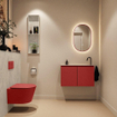 MONDIAZ TURE-DLUX Meuble toilette - 80cm - Fire - EDEN - vasque Opalo - position droite - 1 trou de robinet SW1104310