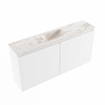 MONDIAZ TURE-DLUX Meuble de WC 100cm Talc. EDEN lavabo Frappe position milieu. Sans trou de robinet. SW1102599
