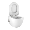 Creavit Toilette suspendu - 35.3x51cm - Douchette bidet chaud/froid - sans bride - avec abattant wc - blanc mat SW1233493