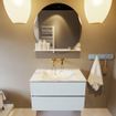 MONDIAZ VICA-DLUX Ensemble meuble de salle de bains - 80cm - meuble bas clay - 2 tiroirs - lavabo encastré cloud central - sans trous de robinet - version haute 60cm - glace SW1088164