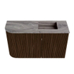 Mondiaz JOYA-DLUX Meuble de salle de bains 71,6cm - arrondi gauche couleur Walnut - Vasque FAYE position droite Sans trou de robinet couleur Sombra SW1424749