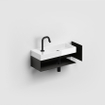 Clou Mini Wash Me fontein 45x19cm kraangat links Keramiek Wit SW9286
