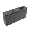 MONDIAZ TURE-DLUX Meuble WC 100cm Dark Grey. EDEN lavabo Lava position droite. Avec 1 trou de robinet. SW1103750
