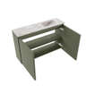 MONDIAZ TURE-DLUX Meuble WC 80 cm Army. Lavabo EDEN Glace position droite. Avec 1 trou de robinet. SW1103214