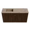 Mondiaz JOYA-DLUX 80cm toiletmeubel - kleur Walnut - Wastafel FAYE positie Links Zonder kraangat kleur Arena. SW1424323