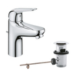 GROHE Swift QuickFix Wastafelkraan - s-size - met trekwaste - chroom SW1028159