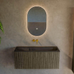 Mondiaz KURVE Ensemble meuble de salle de bains - 100x46x40cm - 1 tiroir - lavabo solid surface - centre - sans trou de robinet - Shadow SW1414251