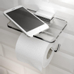 Geesa Aim Porte-rouleau toilette avec tablette en verre chrome SW98588