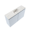 MONDIAZ TURE-DLUX 80cm toiletmeubel Clay. EDEN wastafel Ostra positie midden. Met 1 kraangat. SW1104766