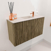 Mondiaz JOYA-DLUX 70cm meuble de salle de bains - couleur Dusk - Vasque FAYE position Milieu 1 trou de robinet couleur Meli. SW1425810