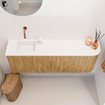 Mondiaz JOYA 111.6cm toiletmeubel - ronding rechts kleur Oak - Wastafel FAYE positie Links Zonder kraangat kleur Talc. SW1421155
