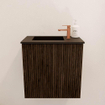 Mondiaz JOYA 40cm toiletmeubel - kleur Walnut - Wastafel FAYE positie Links 1 kraangat kleur Urban. SW1421313