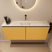 MONDIAZ TURE-DLUX meuble WC 120 cm Ocher. EDEN vasque Ostra position centrale. Sans trou de robinet. SW1104967