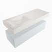 Mondiaz ALAN-DLUX Ensemble de meuble - 120cm - meuble - Clay mat - 1 tiroir - Lavabo Cloud Ostra suspendu - vasque gauche - 1 trou de robinet - Beige SW807764