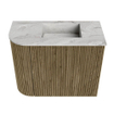 Mondiaz JOYA-DLUX Meuble de toilette 51,6cm - arrondi gauche couleur Dusk - Vasque FAYE position Droite Sans trou de robinet couleur Glace SW1423164