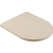 QeramiQ Dely Swirl Ensemble WC - 36.3x51.7cm - Réservoir encastré Geberit UP320 - Abattant fin - Plaque de commande en cuivre - Boutons rectangulaires - Beige SW1130217