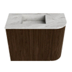 Mondiaz JOYA-DLUX Meuble de salle de bains 51,6cm - arrondi droit couleur Noyer - Vasque FAYE position Gauche Sans trou de robinet couleur Glace SW1422370