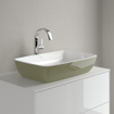 Villeroy & boch artis lavabo 58x13cm rectangle sans trop-plein céramique vert sauge brillant SW701222