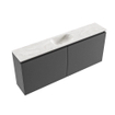 MONDIAZ TURE-DLUX 120cm toiletmeubel Dark Grey. EDEN wastafel Ostra positie midden. Zonder kraangat. SW1104820