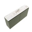 MONDIAZ TURE-DLUX Meuble toilette - 100cm - Army - EDEN - vasque Frappe - position centrale - 1 trou de robinet SW1102662