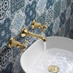 Crosswater Belgravia Wastafelkraan - inclusief inbouwdeel - 3 gats - kruisgreep - 14.1cm uitloop - geborsteld messing SW1175251