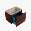 Mondiaz CIRO-DLUX Meuble de salle de bains set - 70x45x50cm - Vasque solid surface Saba - 1 lavabo au milieu - 1 trou de robinet - 2 tiroirs - Ruby SW1531917