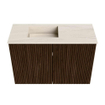 Mondiaz JOYA-DLUX 60cm toiletmeubel - kleur Walnut - Wastafel FAYE positie Links 1 kraangat kleur Meli. SW1424411