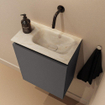 MONDIAZ TURE-DLUX meuble de toilettes 40cm Dark Grey. EDEN lavabo Ostra position droite. Sans trou de robinet. SW1104798