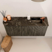 Mondiaz JOYA-DLUX Meuble de salle de bains 91,6cm - arrondi gauche couleur Shadow - Vasque FAYE position Droite 1 trou de robinet couleur Lava SW1422867