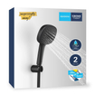 GROHE Vitalio Comfort QuickFix Handdoucheset - Ø11cm - 2 straalsoorten - 7.4l/min - met slang - 175cm - matte black SW1126812