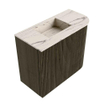 Mondiaz JOYA-DLUX 51.6cm toiletmeubel - ronding rechts kleur Shadow - Wastafel FAYE positie Links Zonder kraangat kleur Nata. SW1424975
