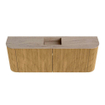Mondiaz JOYA-DLUX 113,2cm meuble WC - arrondi gauche et droite couleur Chêne - Lavabo FAYE position Centrale Sans trou de robinet couleur Saba. SW1424248