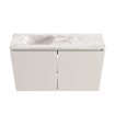 MONDIAZ TURE-DLUX Meuble toilette - 80cm - Linen - EDEN - vasque Frappe - position gauche - sans trou de robinet SW1102843