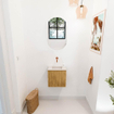 Mondiaz JOYA-DLUX 40cm toiletmeubel - kleur Oak - Wastafel FAYE positie Midden Zonder kraangat kleur Meli. SW1423895