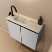 MONDIAZ TURE-DLUX meuble de toilettes 60 cm Plata. EDEN lavabo Ostra position gauche. Avec 1 trou de robinet. SW1105015