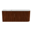 Mondiaz JOYA-DLUX Meuble de salle de bains 101.6cm - arrondi droit couleur Ruby - Vasque FAYE position Gauche Sans trou de robinet couleur Opalo. SW1423730