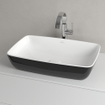 Villeroy & Boch Artis lavabo à poser - rectangulaire 58x38x12.5cm - sans trou de robinet sans trop-plein coal black SW68847