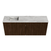 Mondiaz JOYA-DLUX 100cm meuble de toilette - couleur Walnut - Vasque FAYE position Gauche Sans trou de robinet couleur Glace. SW1422401