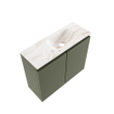 MONDIAZ TURE-DLUX Meuble toilette - 60cm - Army - EDEN - vasque Frappe - position droite - 1 trou de robinet SW1102648