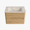 Mondiaz CIRO-DLUX Ensemble de meubles de salle de bains - 70x45x50cm - lavabo solid surface Nata - 1 bassin au milieu - sans trous de robinet - 2 tiroirs - Chêne SW1531432