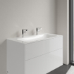 Villeroy & Boch Finion lavabo à poser sur meuble - avec 2 trous de robinet 100x50cm - ceramic+ sans trop-plein blanc SW106524
