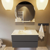 MONDIAZ VICA-DLUX Ensemble meuble de salle de bains - 90cm - meuble bas Dark Grey - 2 tiroirs - lavabo encastré cloud central - 1 trou de robinet - version haute 60cm - frape SW1088742