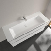 Villeroy & boch subway 3.0 meuble lavabo 130x47x17cm rectangle 1 trou pour robinet avec trou de trop-plein blanc alpin gloss ceramic+ SW702138